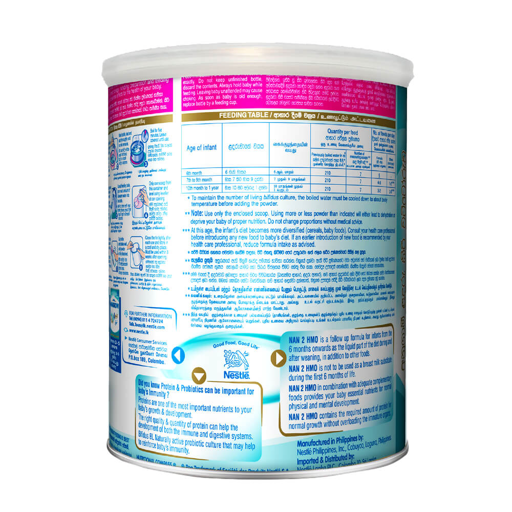 Nestle NAN 2 HMO Follow Up Formula with Iron -6-12 Months, 400g Tin