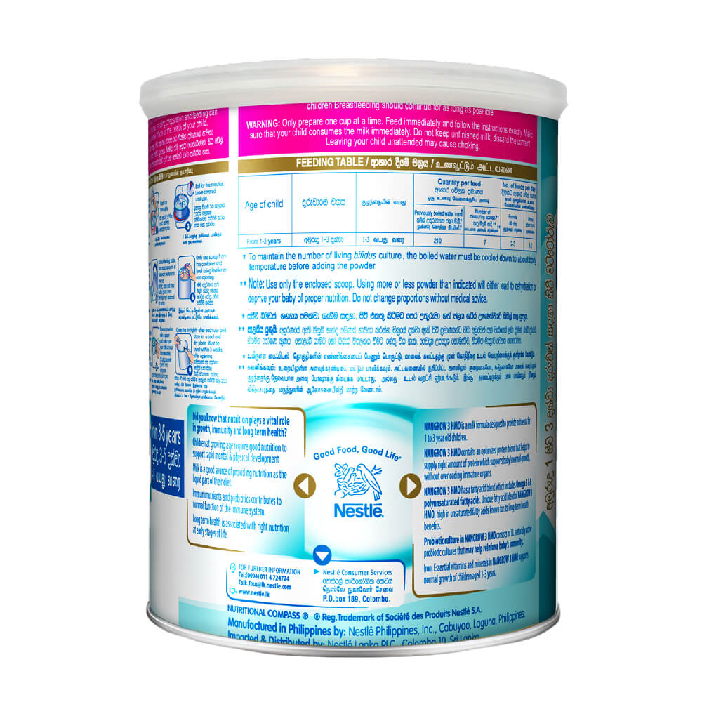 Nestle NANGROW 3 HMO Milk Formula for 1 to 3 years Children, 400g Tin