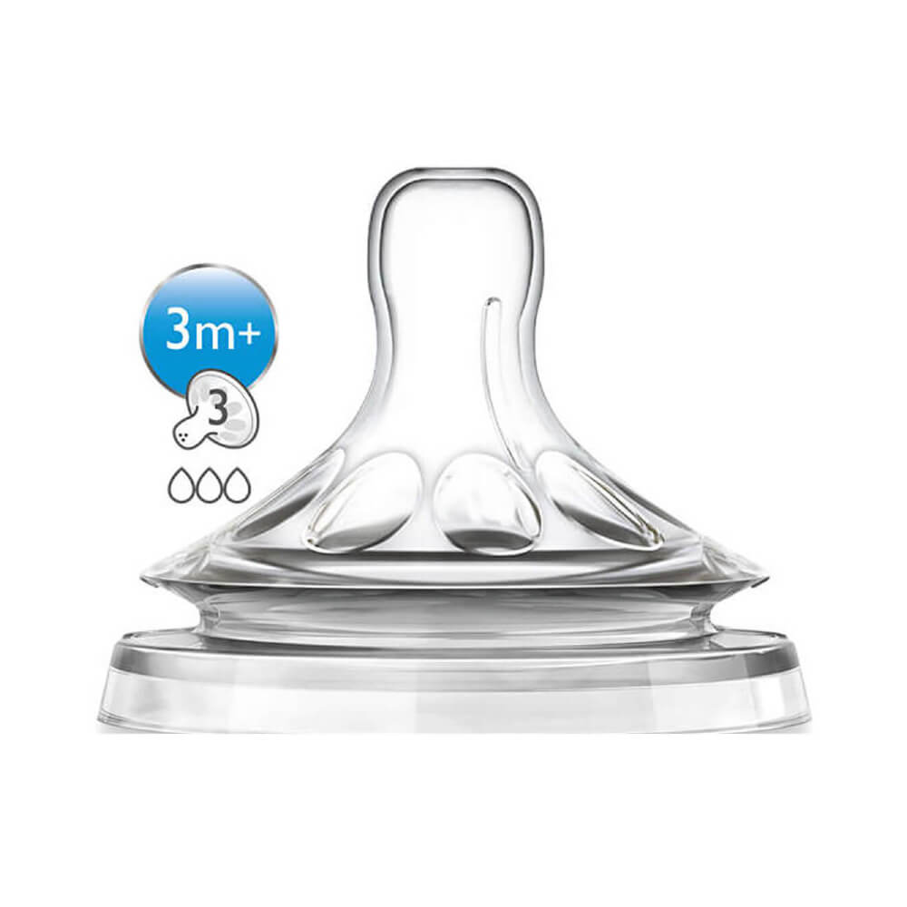 Avent  Philips 3M+  teat  for Natural Bottles  - Medium flow