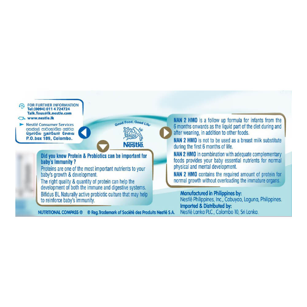 Nestle NAN 2 HMO Follow Up Formula with Iron -6-12 Months, 400g Tin