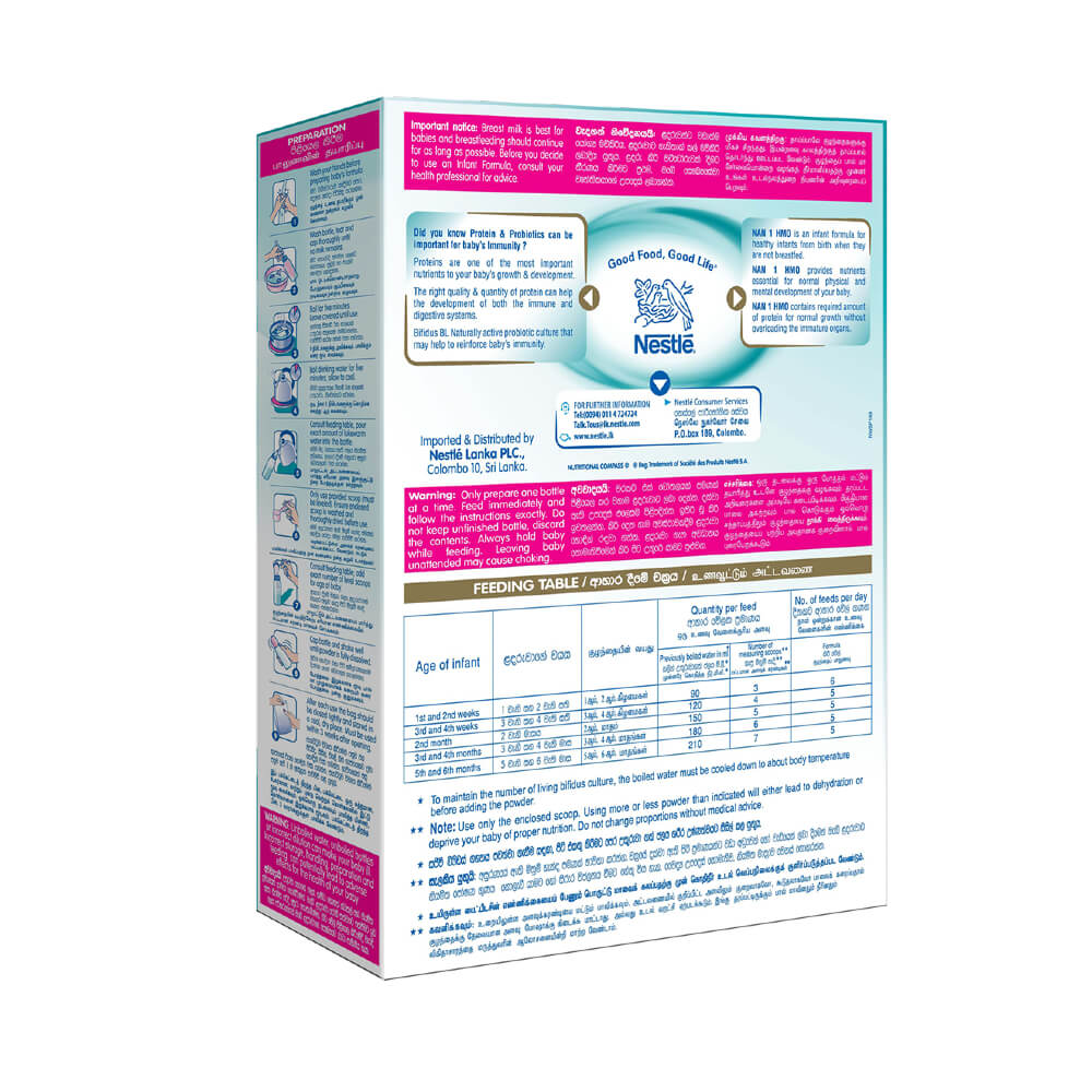 Nestle NAN 1 HMO Starter Infant Formula with Iron – Birth tPacko 6 months, 350g Box 