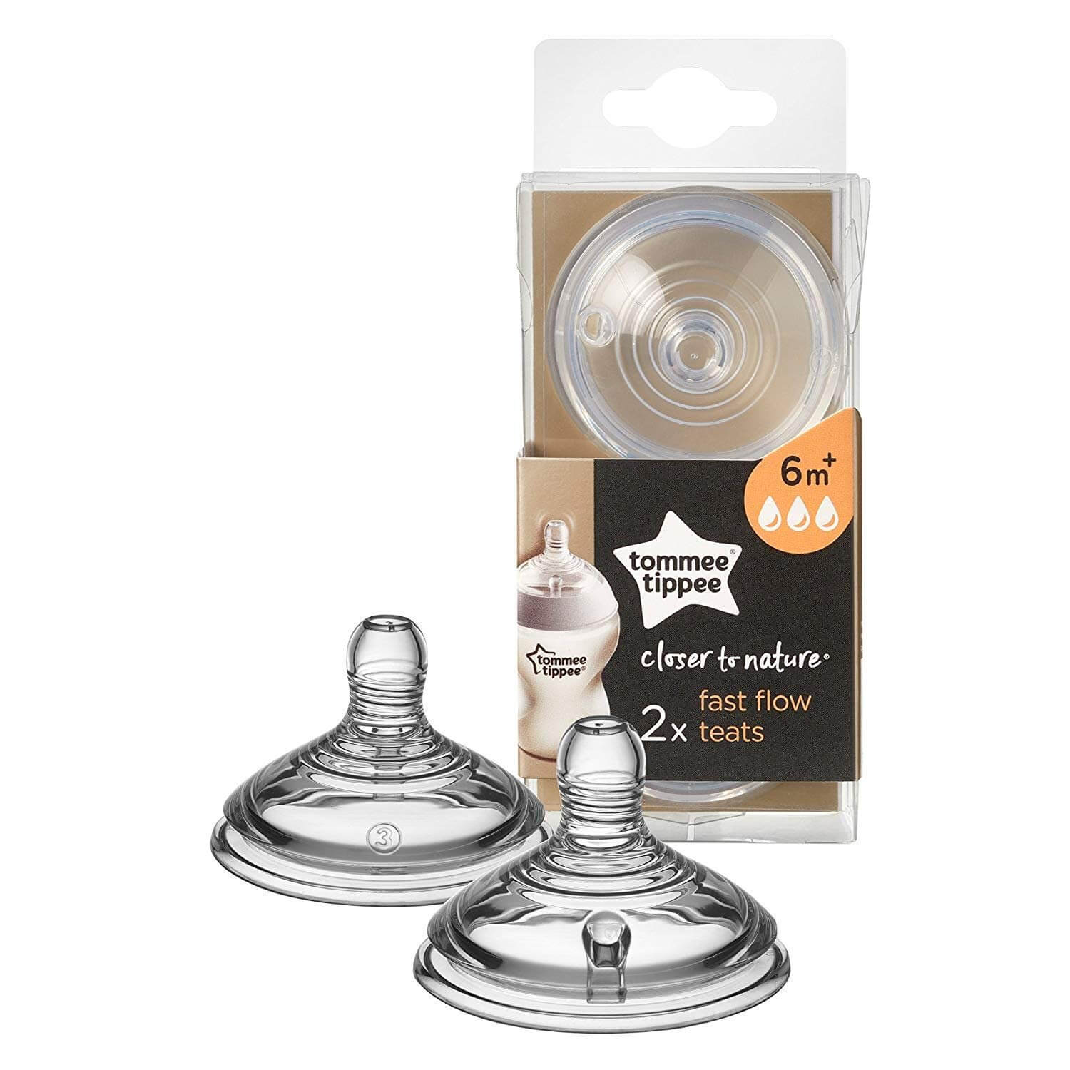 Tommee Tippee Closer to Nature Teat 2pcs - Fast Flow - 6m+