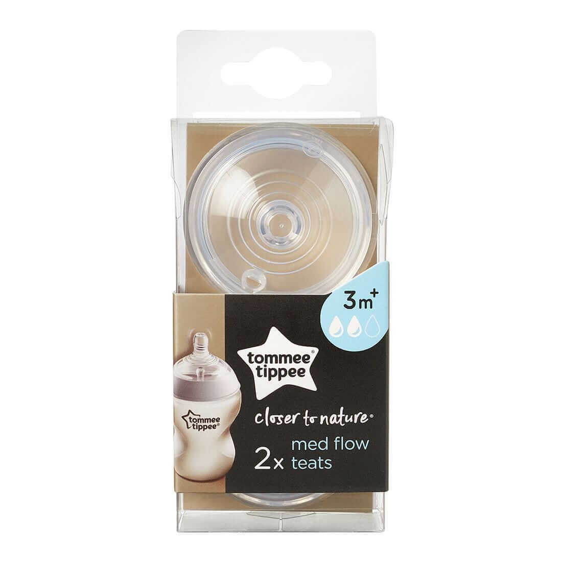 Tommee Tippee Closer To Nature Teats 2 pcs - Medium Flow - 3m+