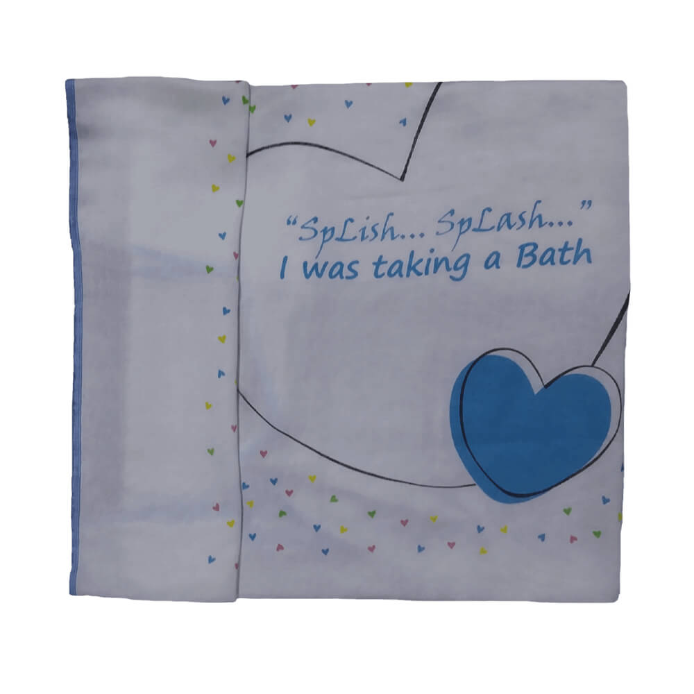 Velona Baby Towel Prints In White Background Size 40 X 26