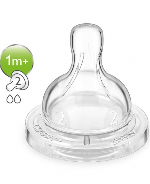 Avent Philips 1M+  Teat  for Classic Anti-colic Bottle - Slow flow