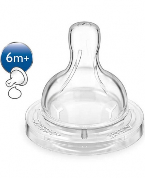  Avent Philips 6M+ Teat for Classic Anti-colic Bottle - Thick Feed