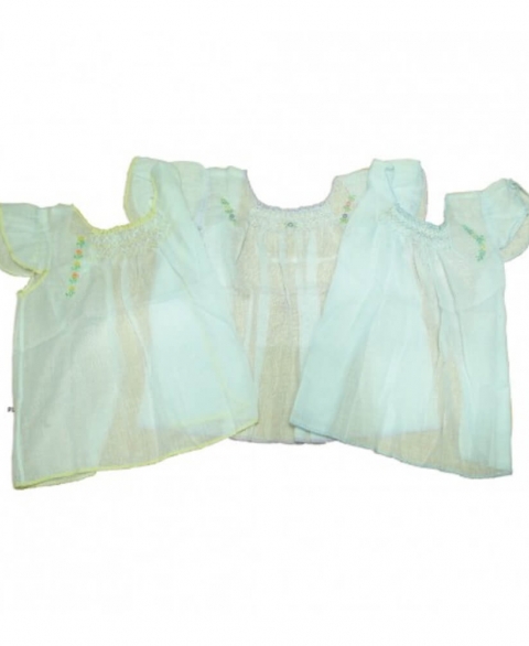 Kids Joy Baby Frock Sleeves Smocking (3 Pieces)