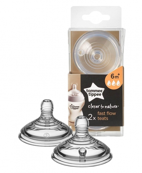 Tommee Tippee Closer to Nature Teat 2pcs - Fast Flow - 6m+