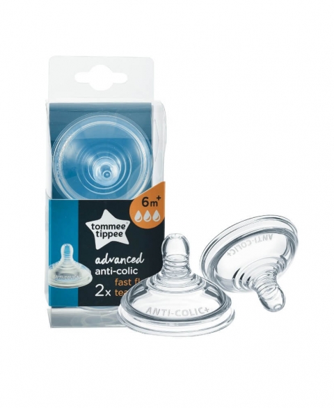 Tommee Tippee Closer to Nature Advance Anti Colic Teats - Fast Flow - 6m+
