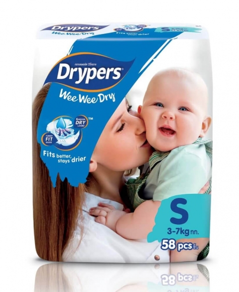 Drypers Wee Wee Dry Size S 58 Pcs Pack