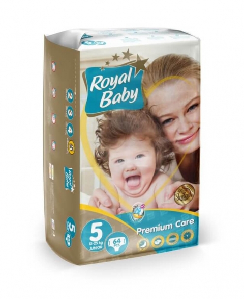 Royal Baby Premium Care Diaper Size 5 (Extra Large) - 64pcs
