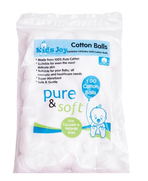 Kids Joy 100 Cotton Balls Zip Pack