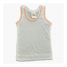 Baby Vest  White With Pastel Border
